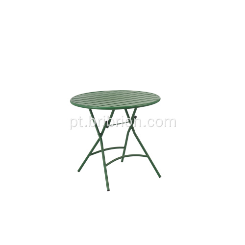 Mesa de dobramento ao ar livre de aço verde redondo de dia80 redondo